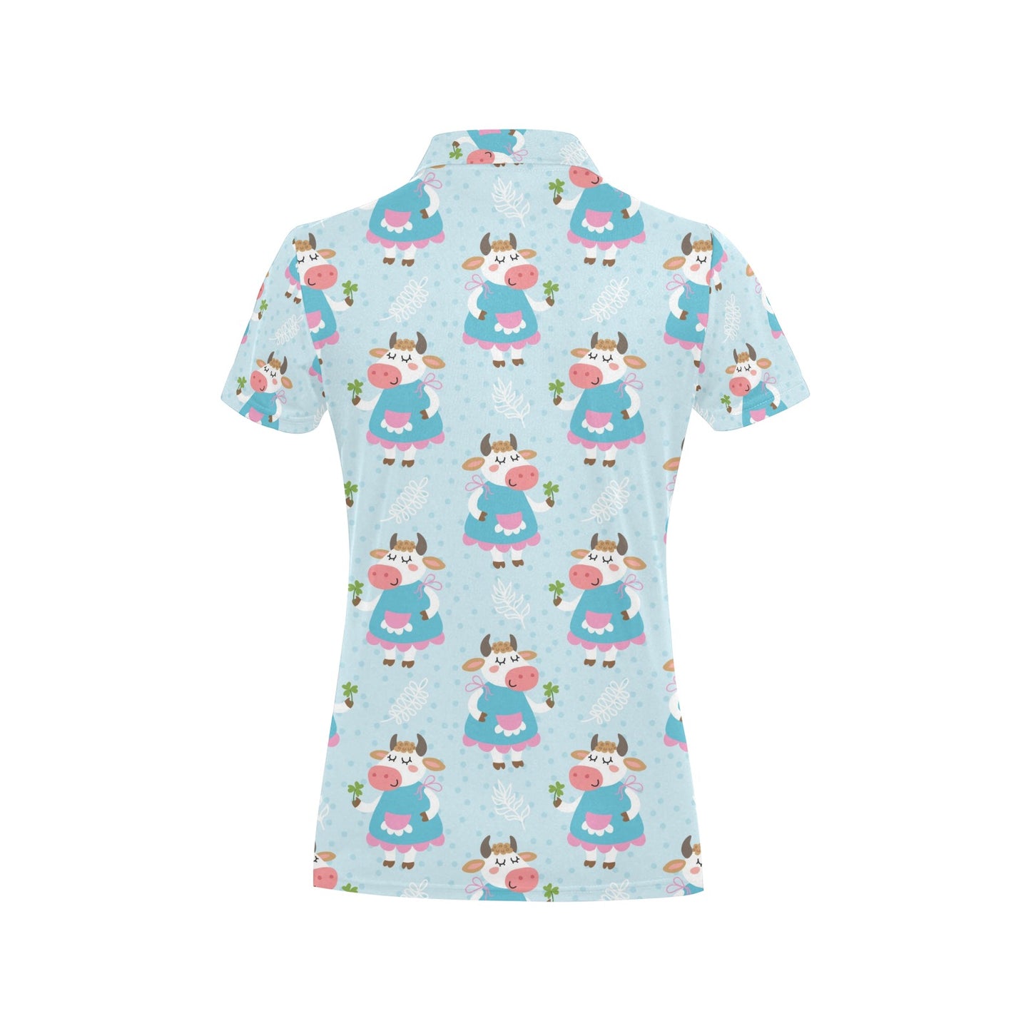 Cattle Happy Pattern Print Design 03 Women's Polo Shirt