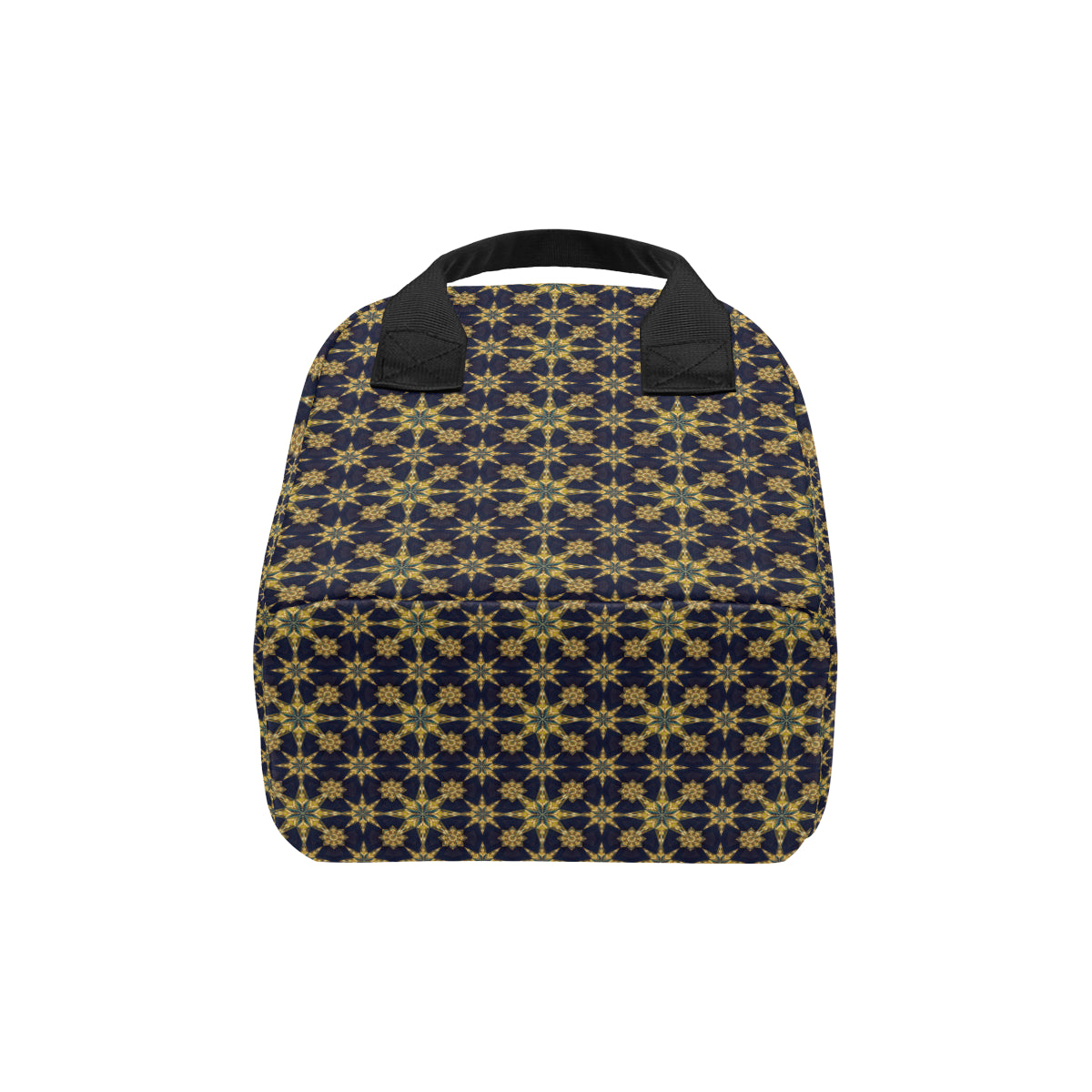 kaleidoscope Gold Print Design Insulated Lunch Bag