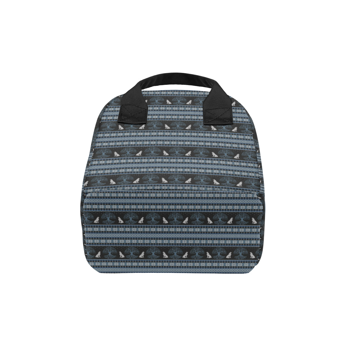 Wolf Tree of Life Knit Design Print Insulated Lunch Bag
