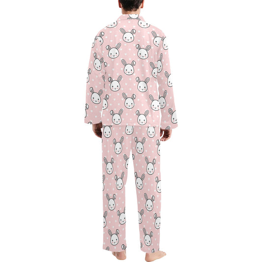 Rabbit Pattern Print Design RB02 Men's Long Pajama Set