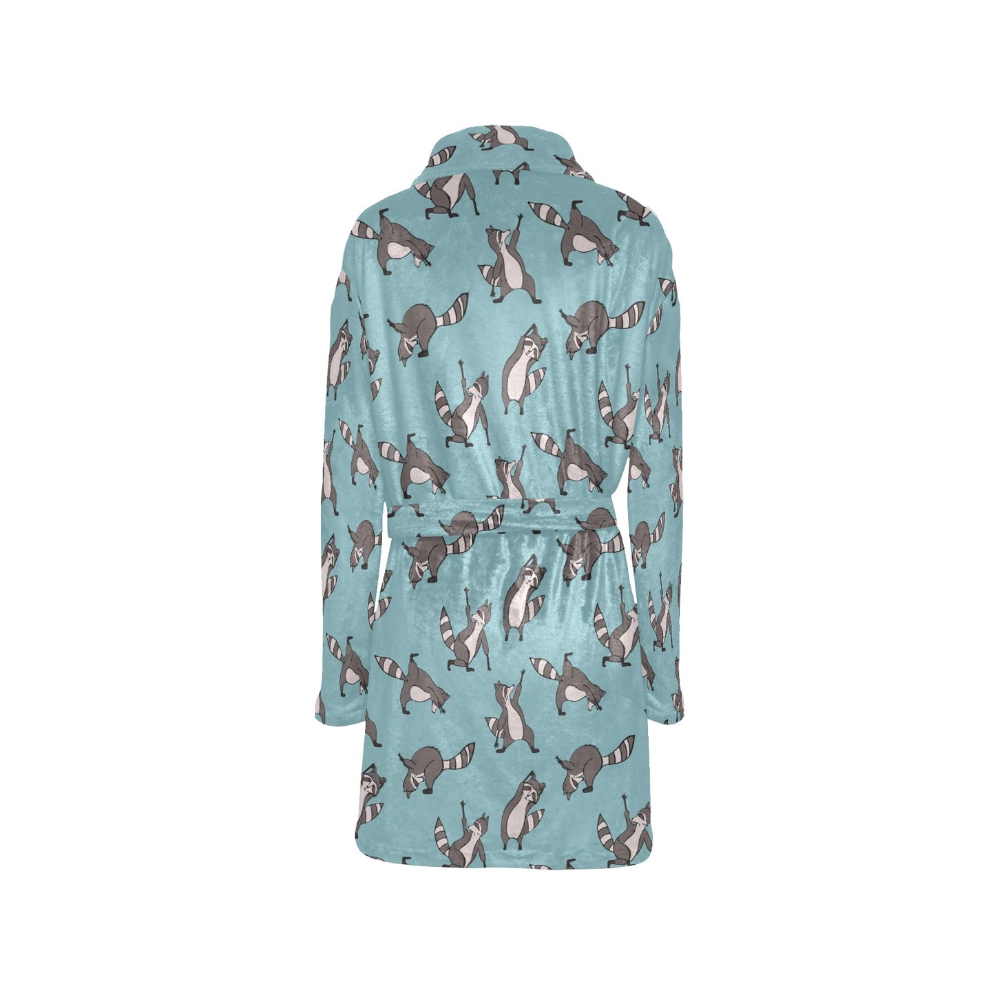 Raccoon Pattern Print Design A07 Women's Fleece Robe