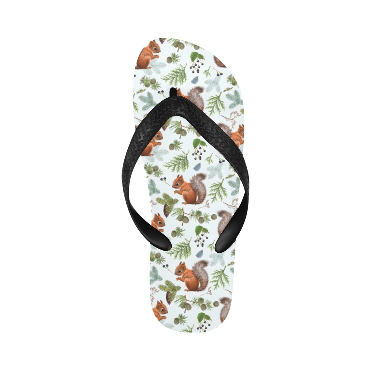 Squirrel Print Design LKS308 Flip Flops