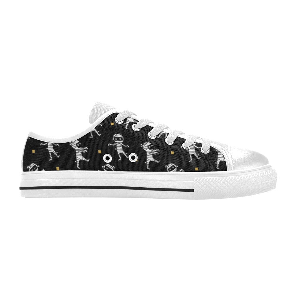 Mummy Cute Print Design LKS301 Women's White Low Top Shoes