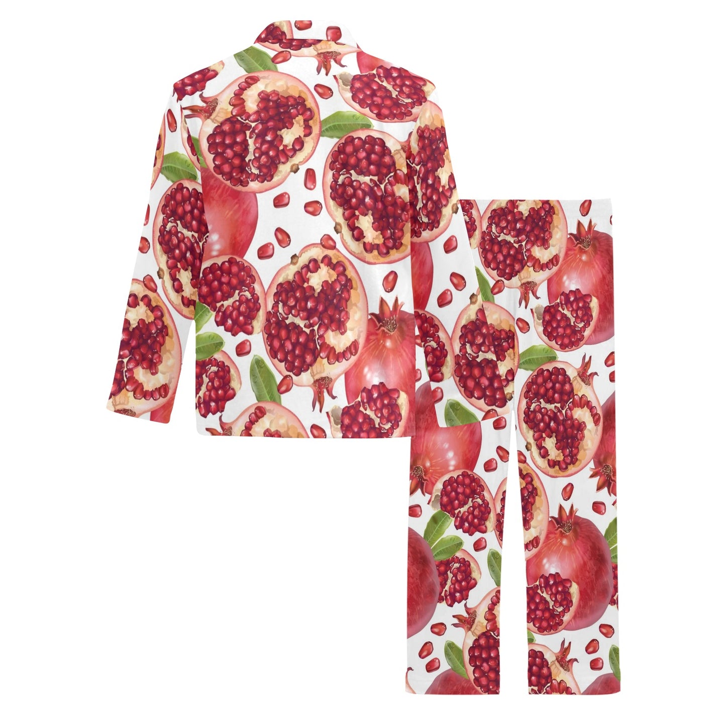 Pomegranate Pattern Print Design PG03 Men's Long Pajama Set