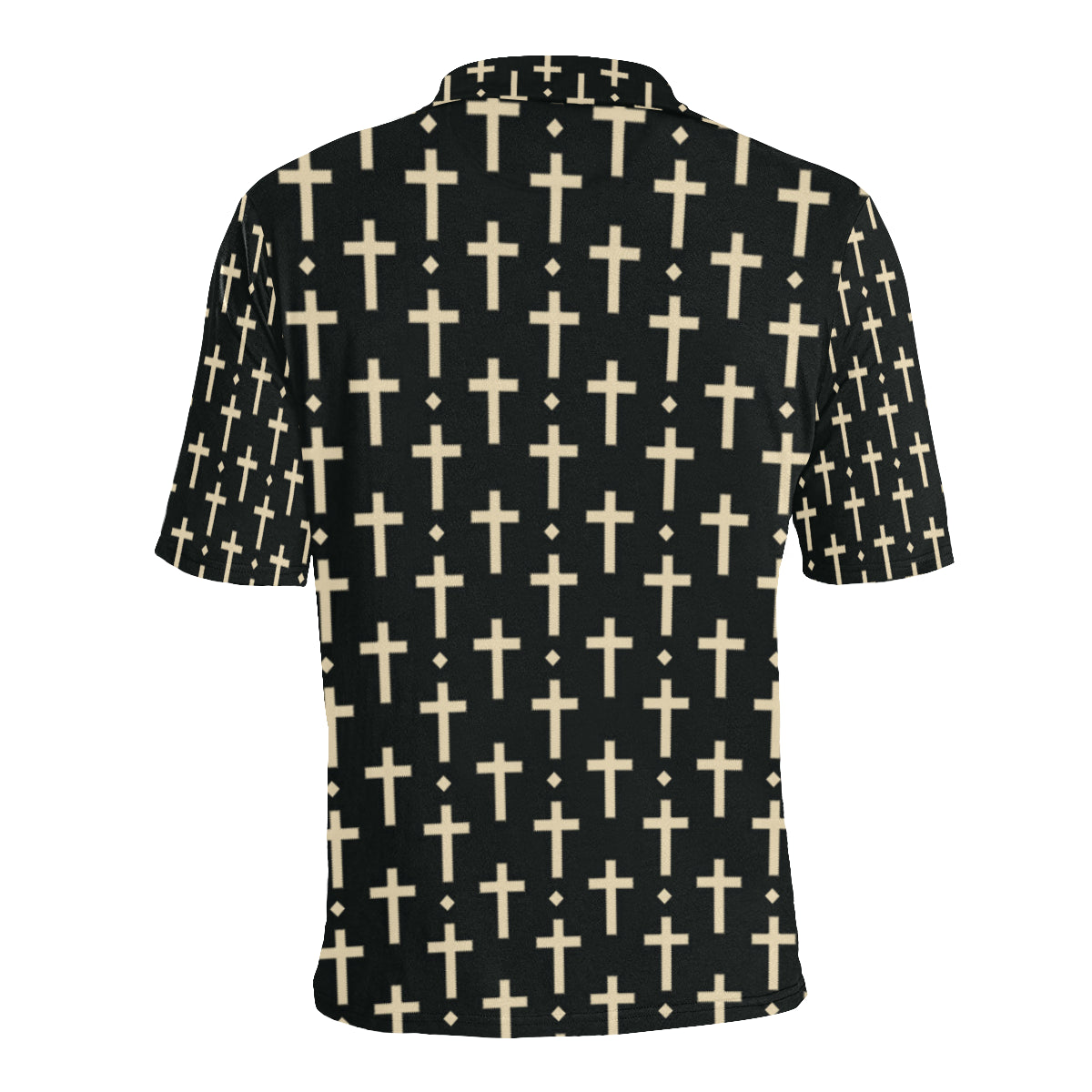 Cross Pattern Print Design 03 Men Polo Shirt