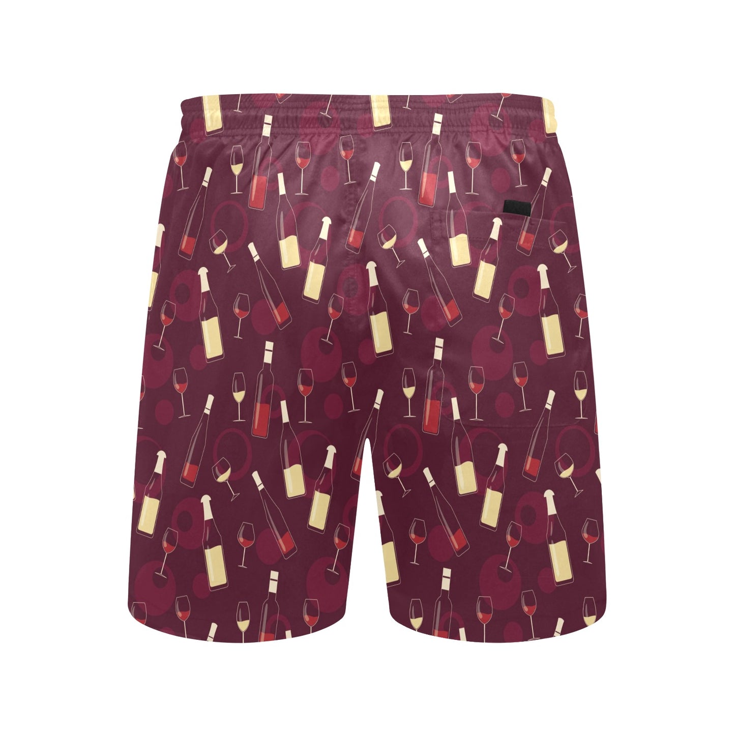 Wine Themed Pattern Print Men's Swim Trunks Beach Shorts