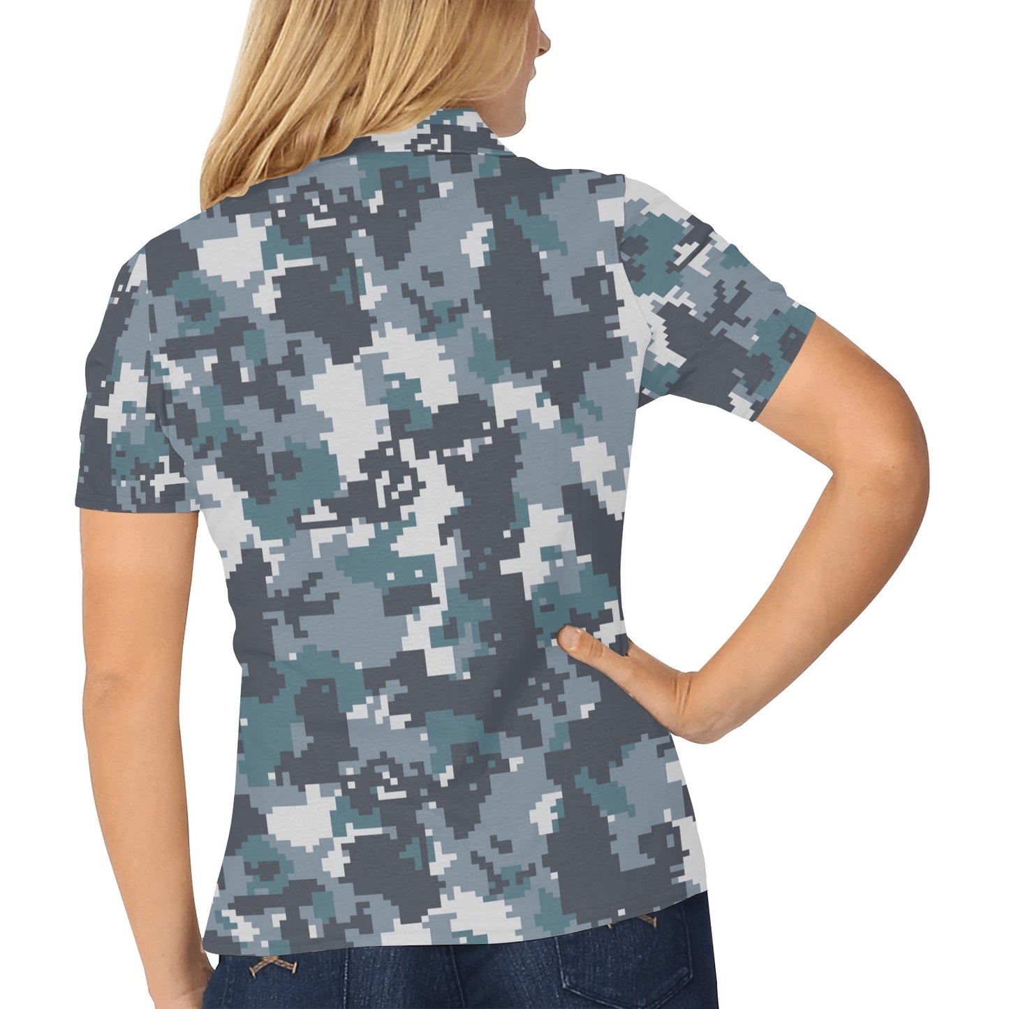 ACU Digital Urban Camouflage Women's Polo Shirt