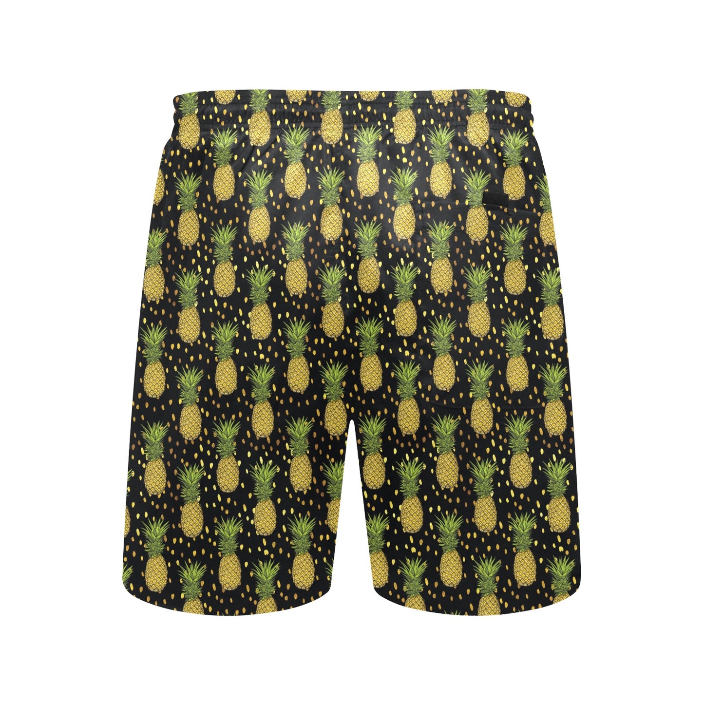 Pineapple Gold Dot Themed Print Men's Swim Trunks Beach Shorts