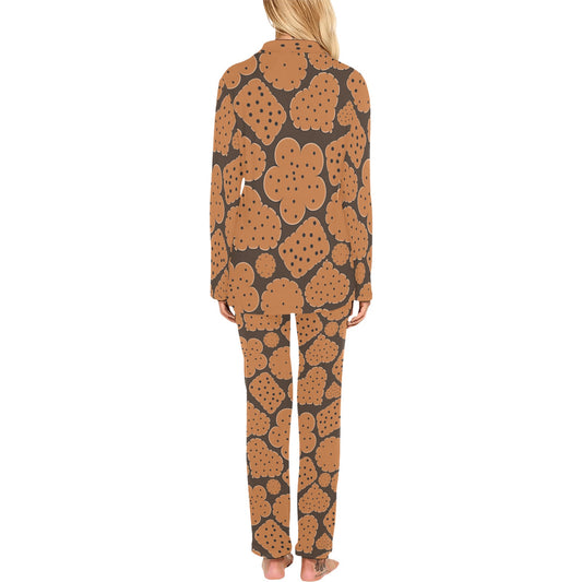 Cracker Pattern Print Design 01 Women's Long Pajama Set