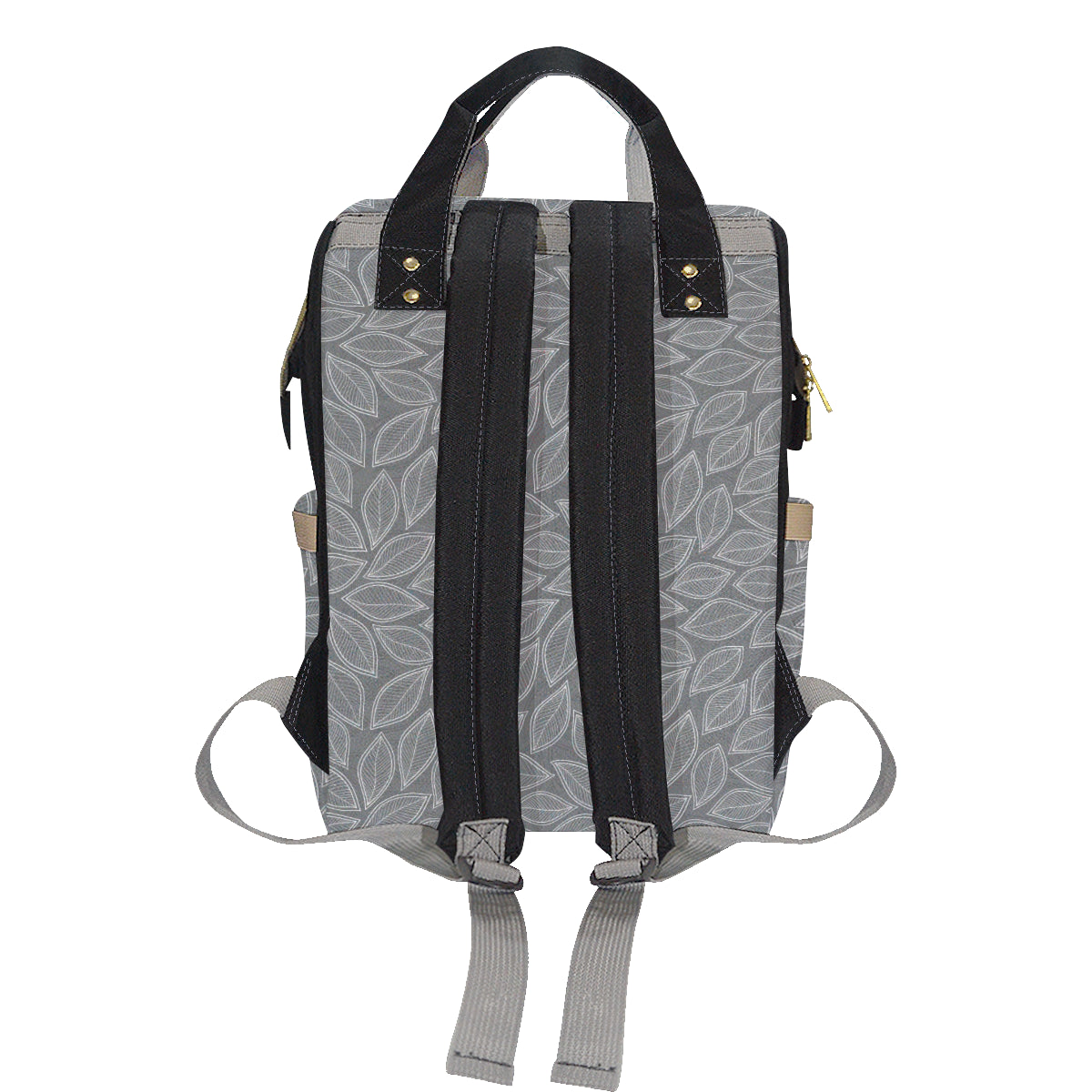 Elm Leave Grey Print Pattern Diaper Bag Backpack