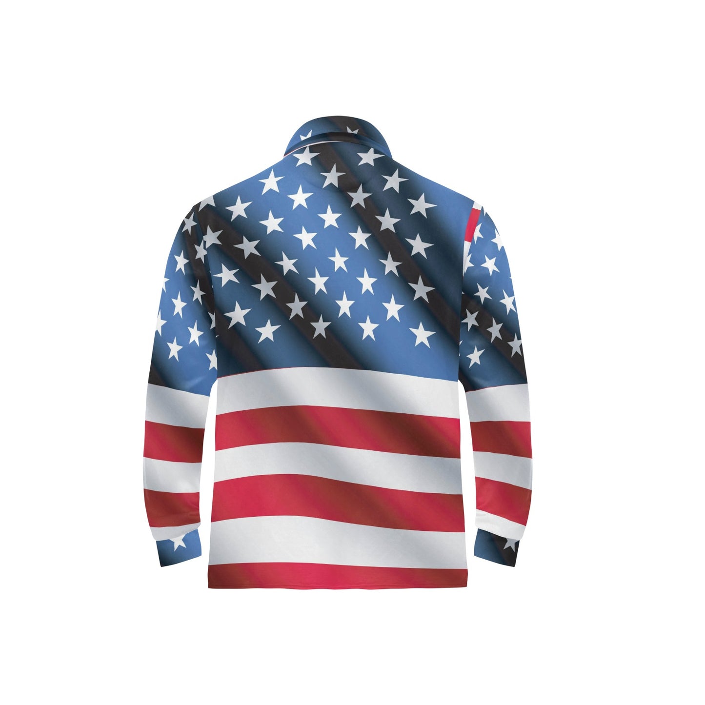 American flag Classic Long Sleeve Polo Shirt For Men's