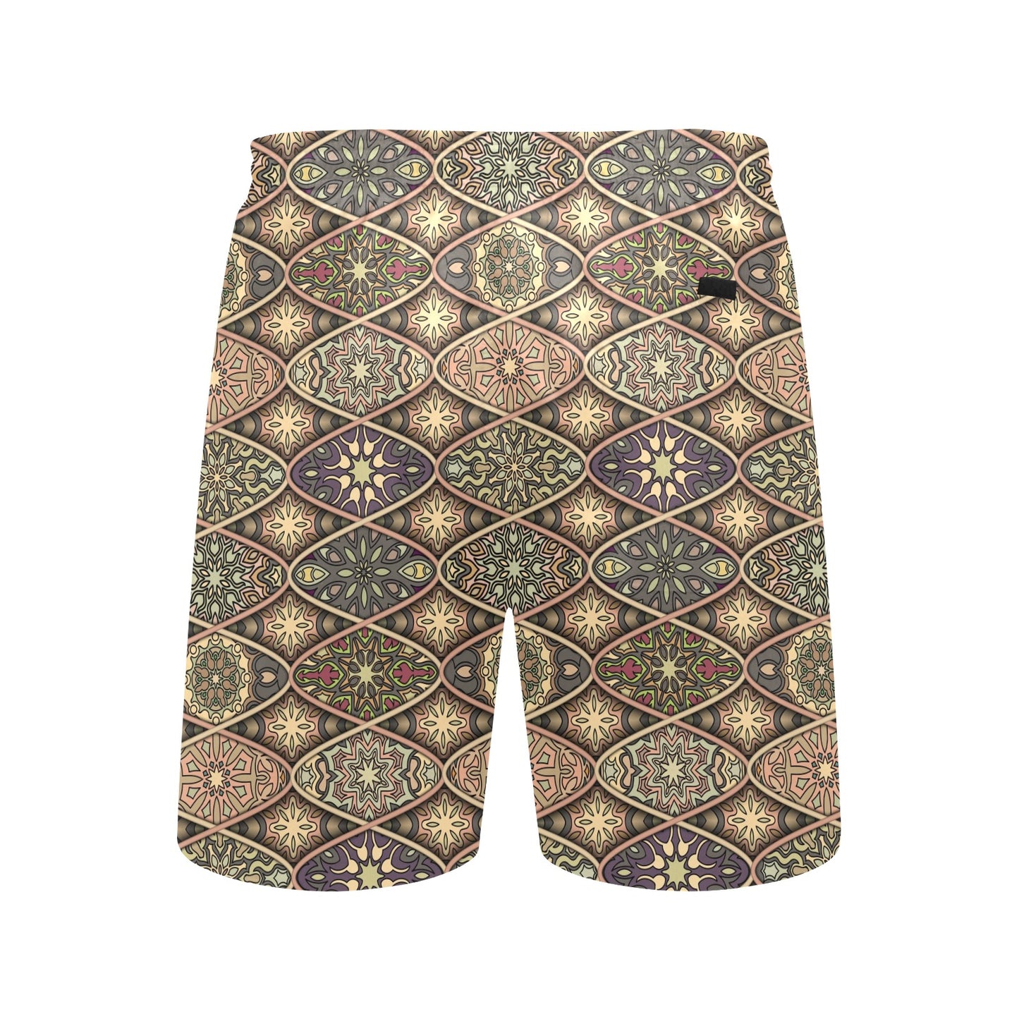 Mandala Motif Themed Design Print Men's Swim Trunks Beach Shorts