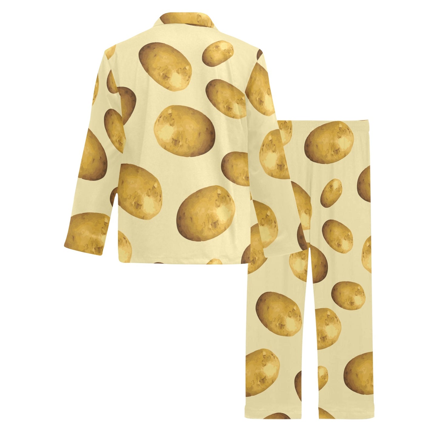 Potato Pattern Print Design A01 Men's Long Pajama Set
