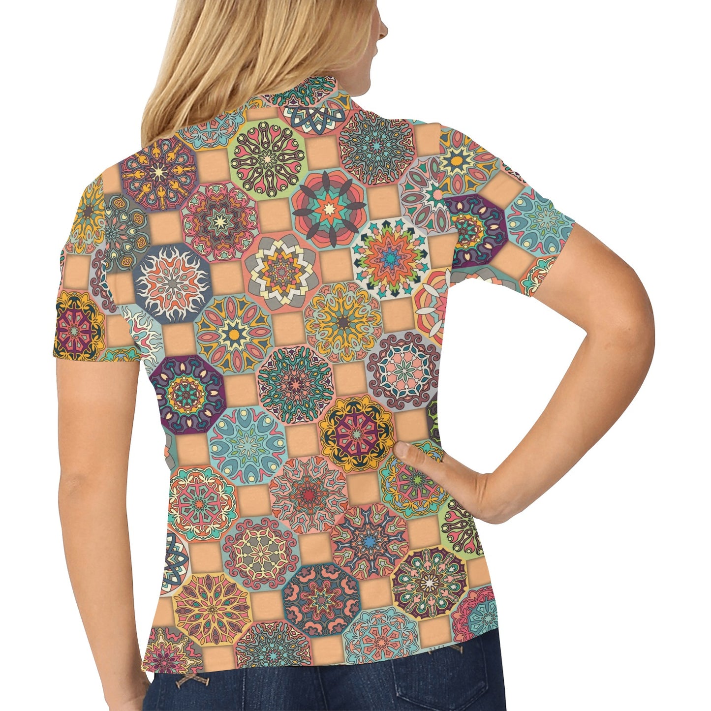 Boho Pattern Print Design 07 Women's Polo Shirt