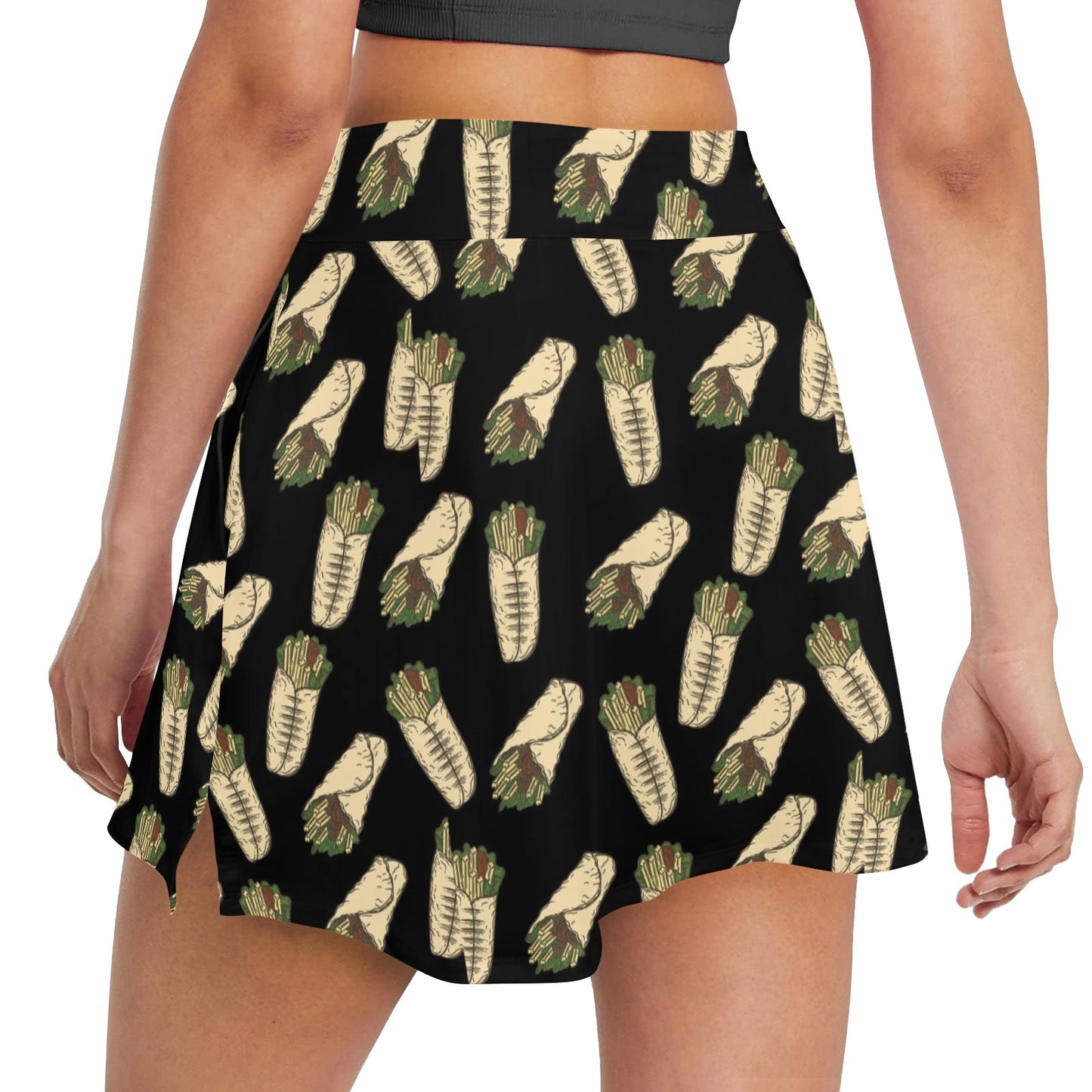 Burrito Print Design LKS303 Women's Golf Skirt with Pocket