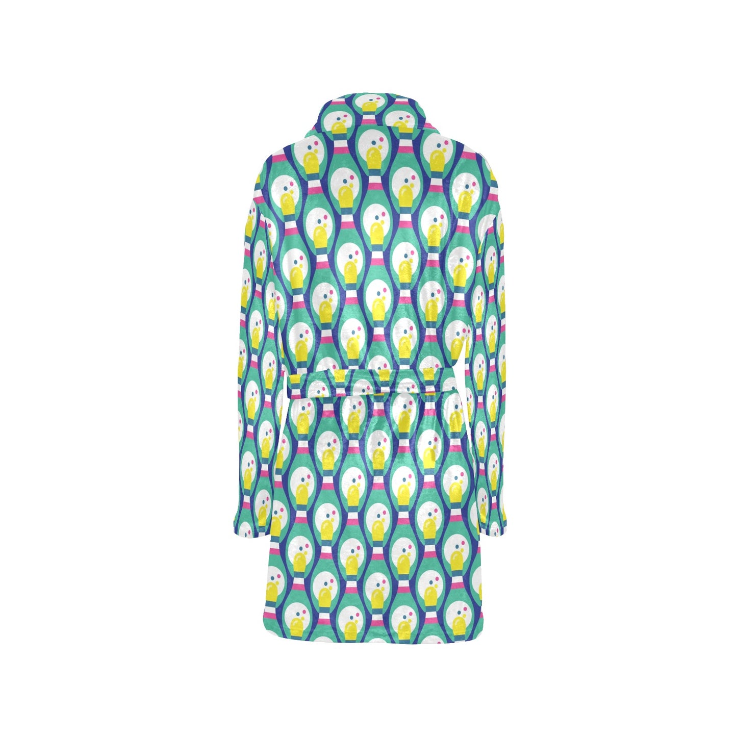 Bowling Pattern Print Design 04 Women's Fleece Robe