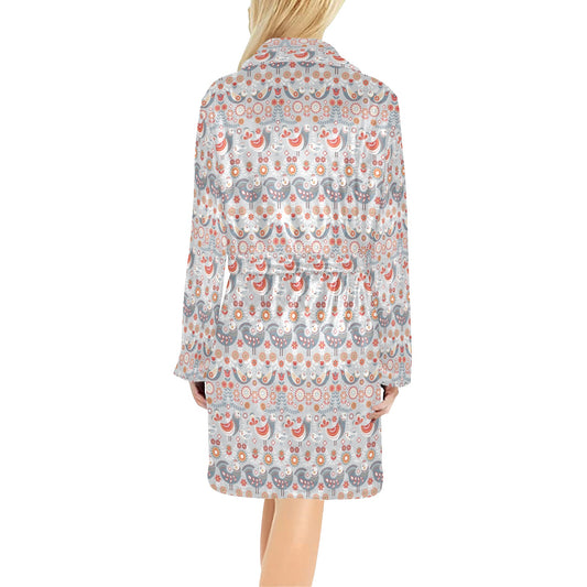 Swedish Nordic Design Print Women's Fleece Robe