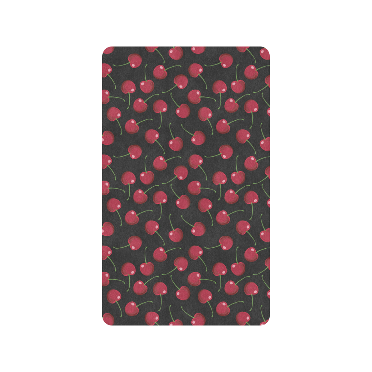 Cherry Black Background Rubber Doormat