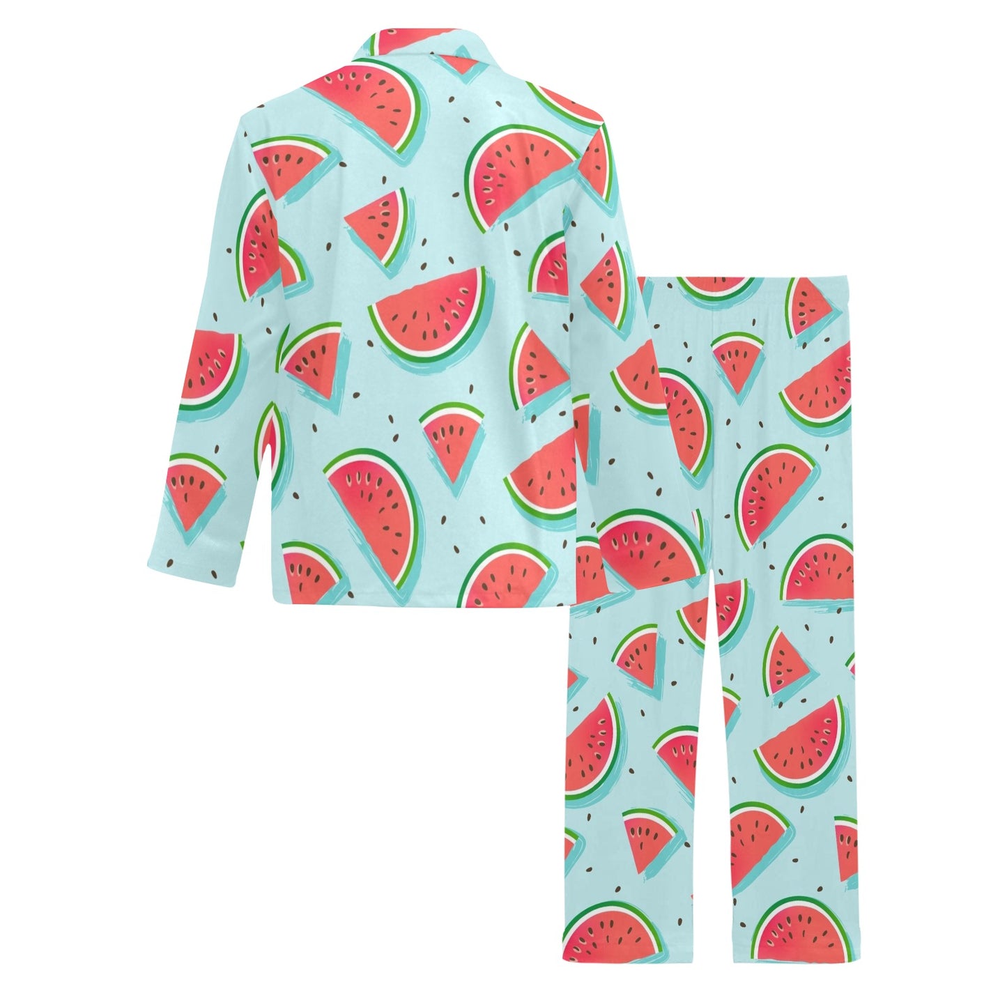 Watermelon Pattern Print Design WM03 Men's Long Pajama Set