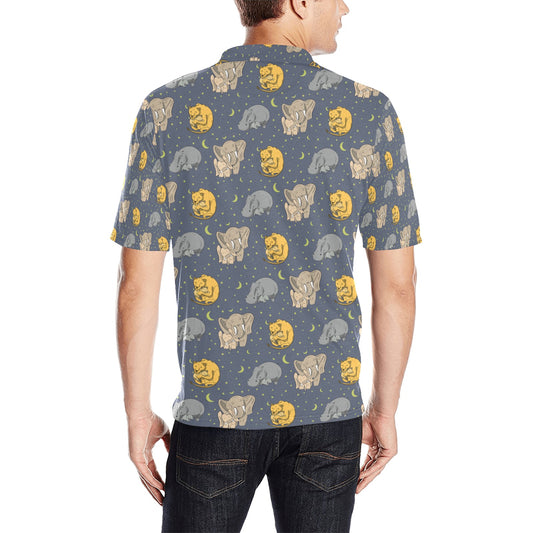 Safari Elephant Lion Print Design LKS303 Men Polo Shirt