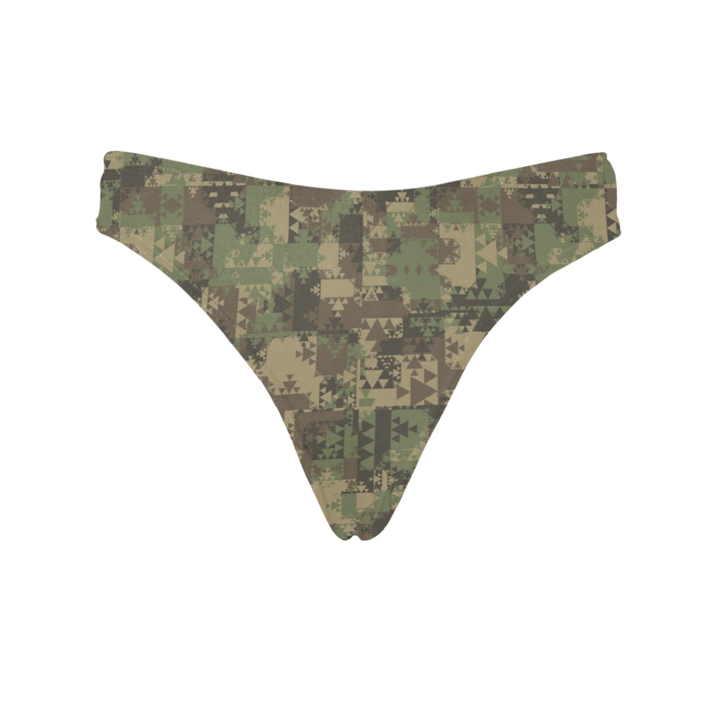 Camouflage Aztec Green Army Print Women's Thongs