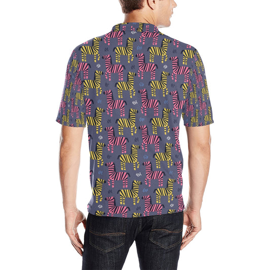 Zebra Print Design LKS303 Men Polo Shirt