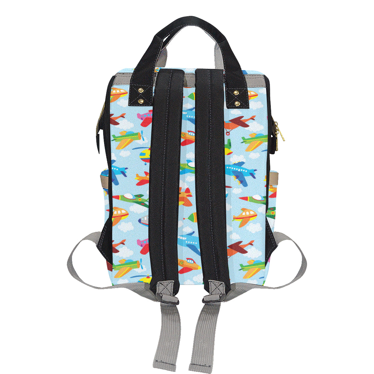 Airplane Colorful Pattern Print Design 01 Diaper Bag Backpack