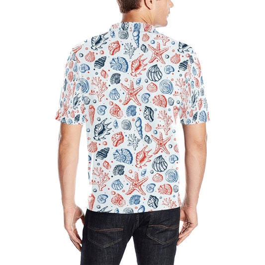 Seashell Print Design LKS307 Men Polo Shirt