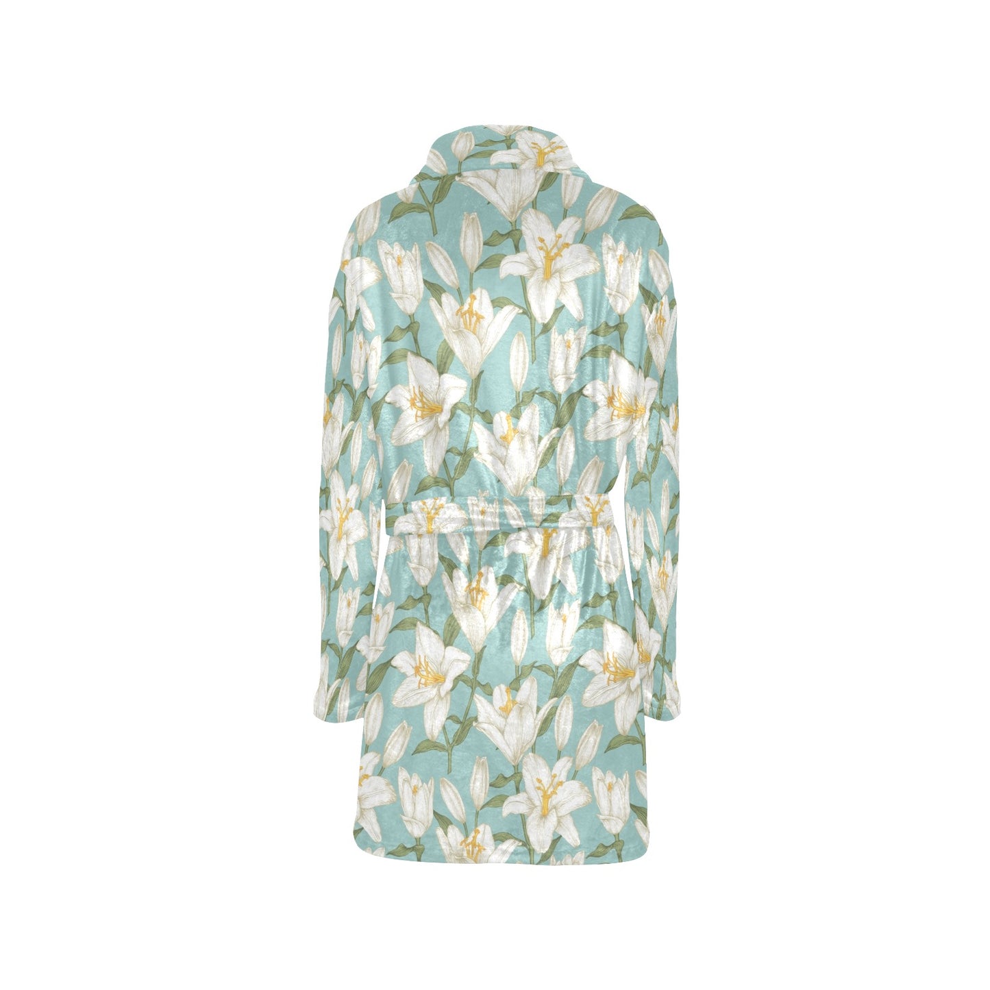 Lily Pattern Print Design LY09 Women's Fleece Robe