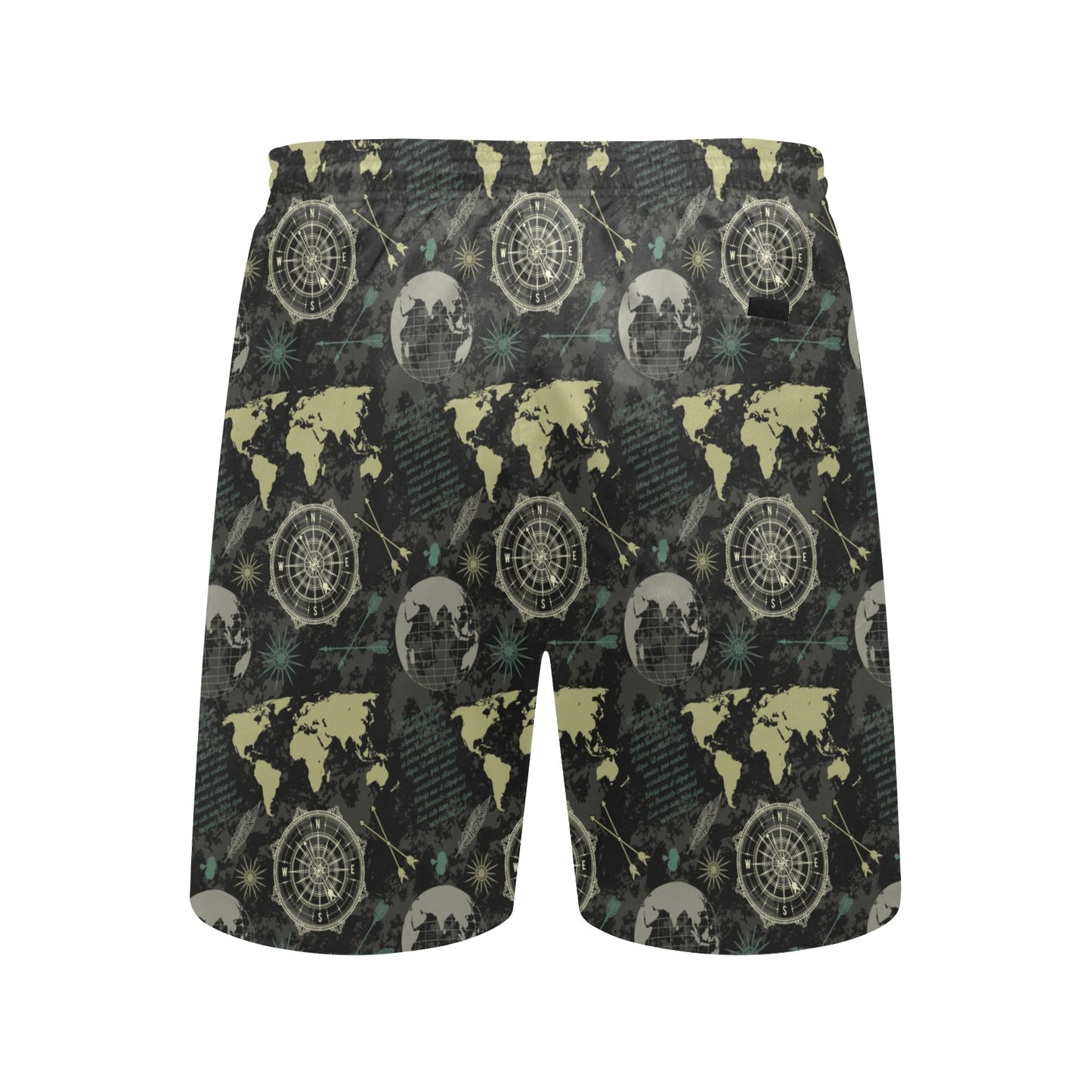 World Map Print Design LKS303 Men's Swim Trunks Beach Shorts