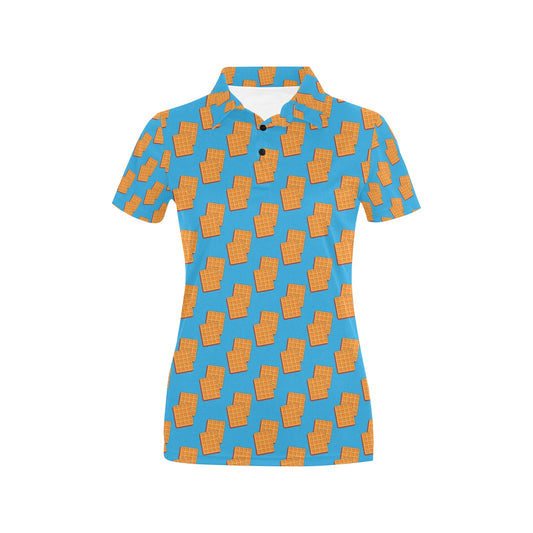 Waffle Print Design LKS304 Women's Polo Shirt