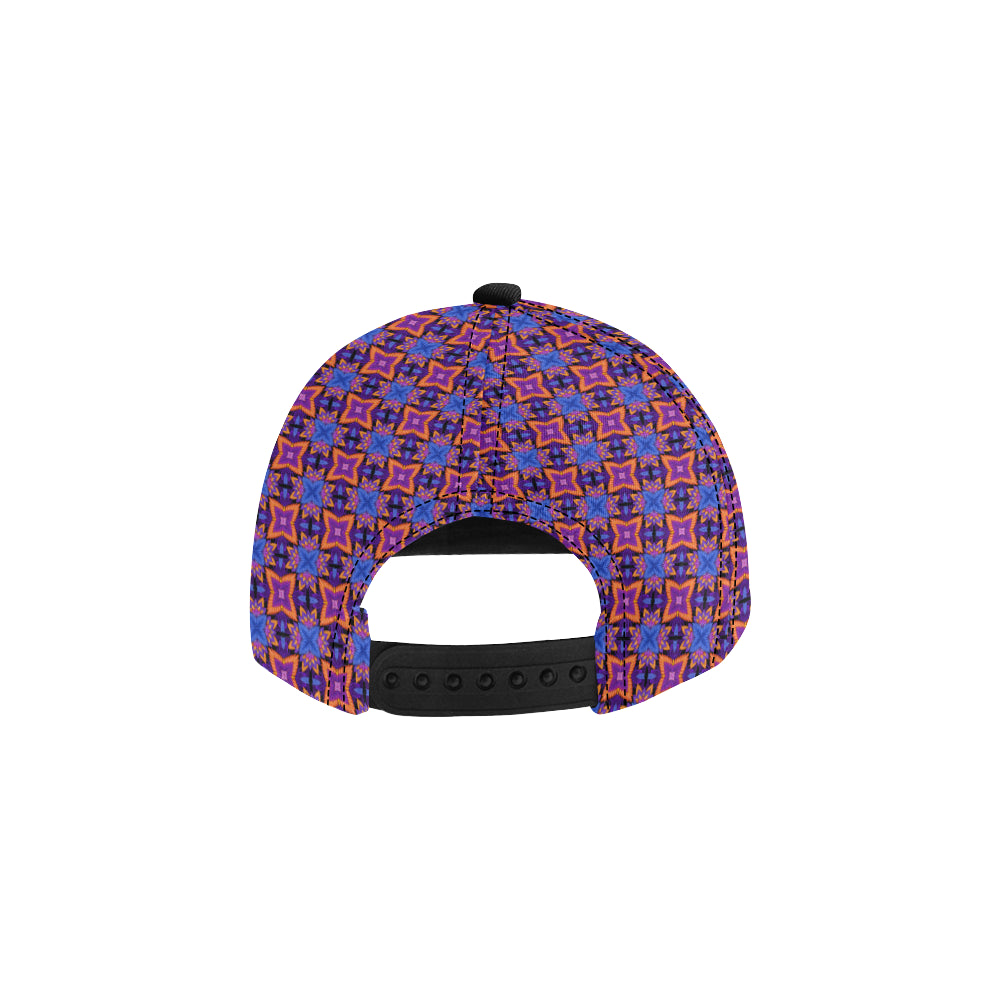 kaleidoscope Purple Orange Print Design Snapback Cap