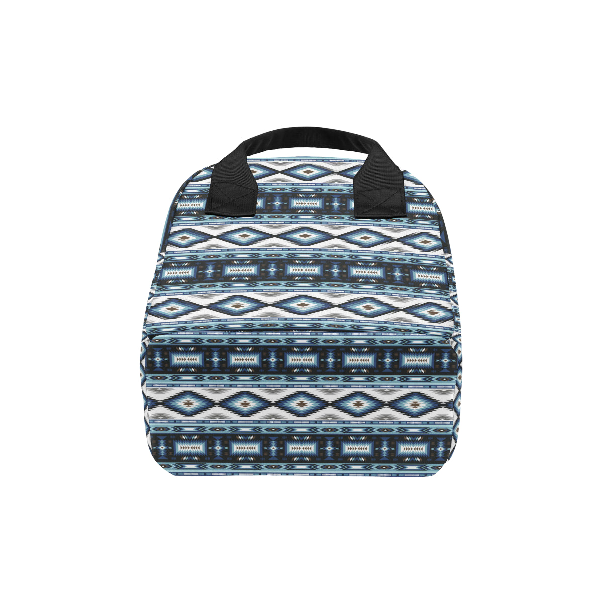 Navajo Dark Blue Print Pattern Insulated Lunch Bag