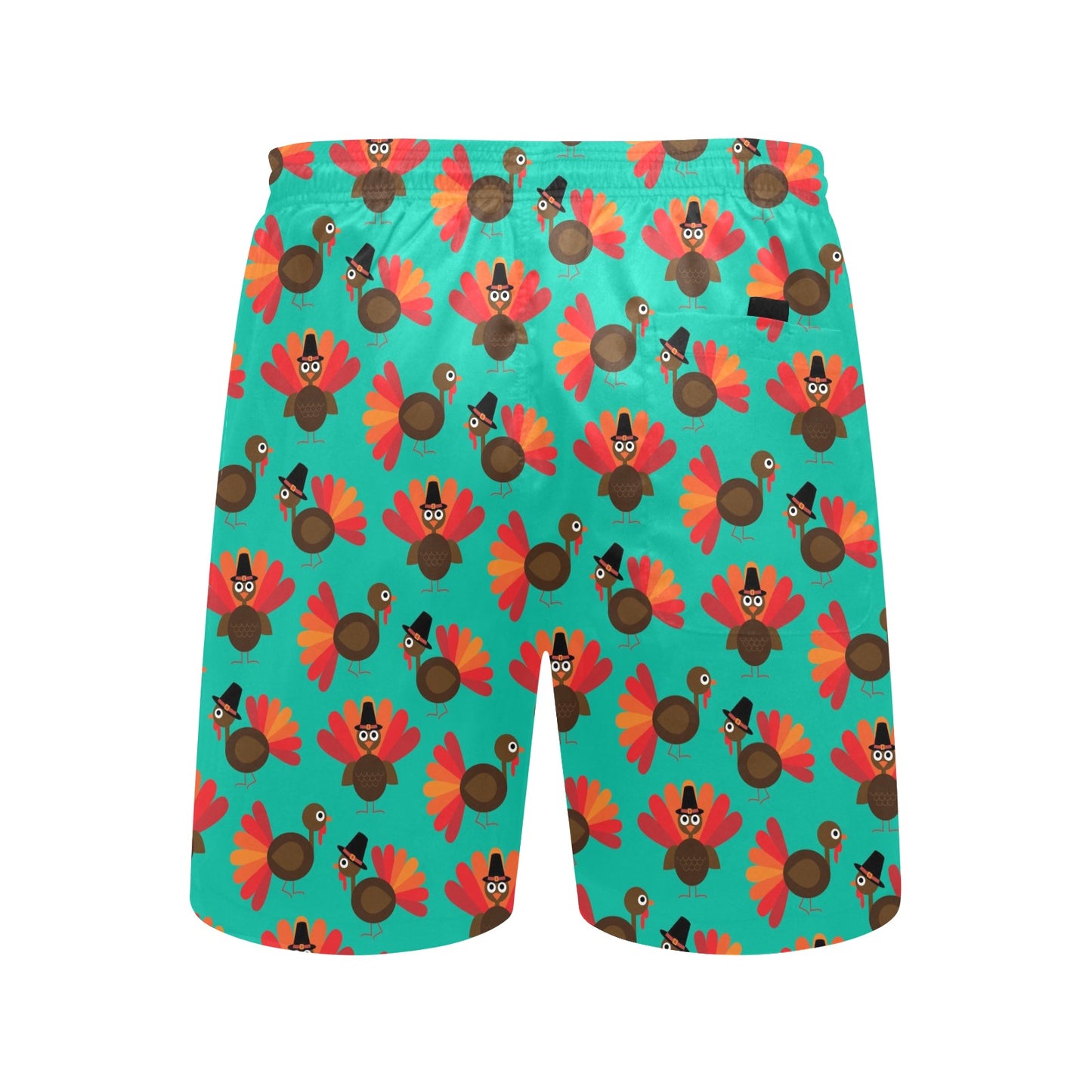 Turkey Print Design LKS402 Men's Swim Trunks Beach Shorts