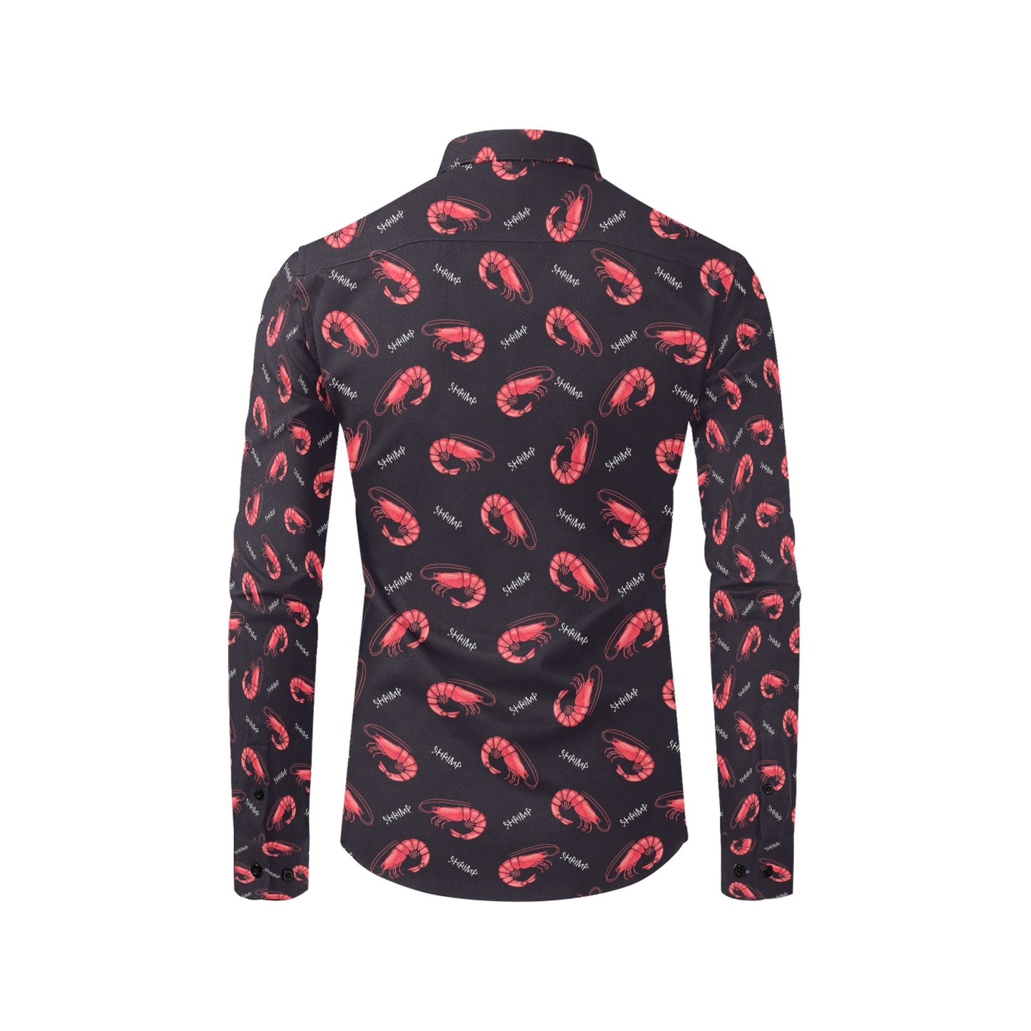 Shrimp Print Design LKS302 Men's Long Sleeve Dress Shirt