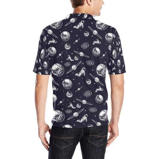 Space Astronaut Print Design LKS302 Men Polo Shirt