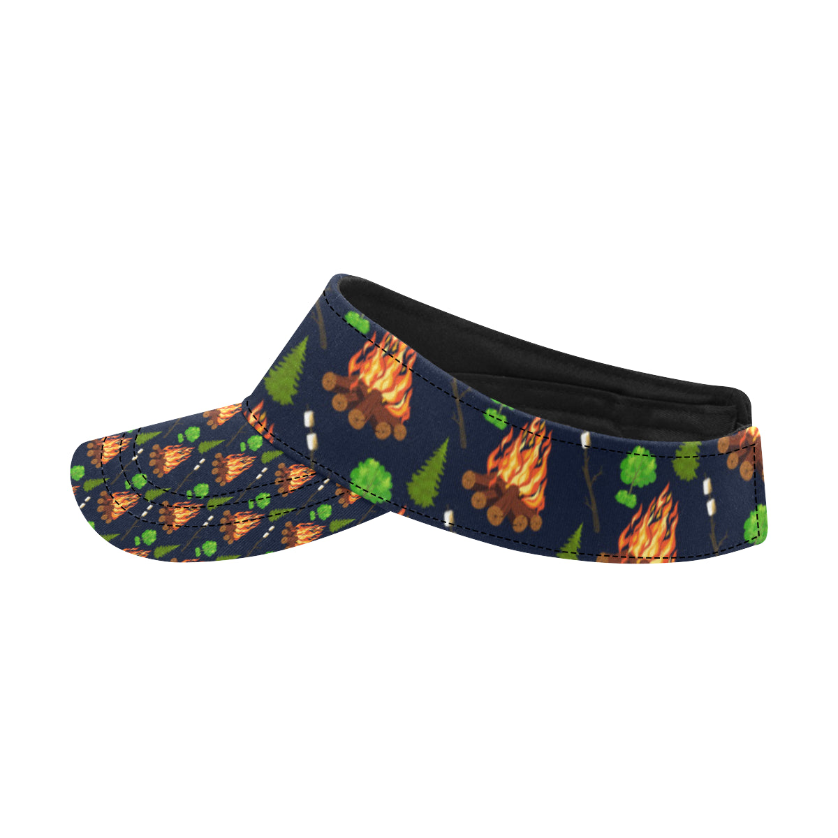 Camfire marshmallow Camping Design Print Unisex Sun Visor