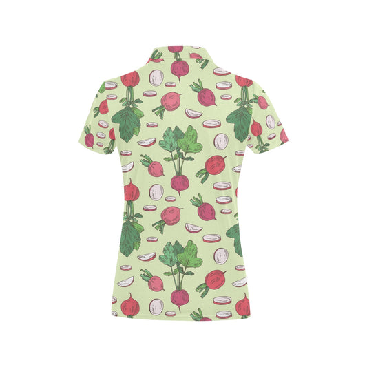 Radish Pattern Print Design A04 Women's Polo Shirt