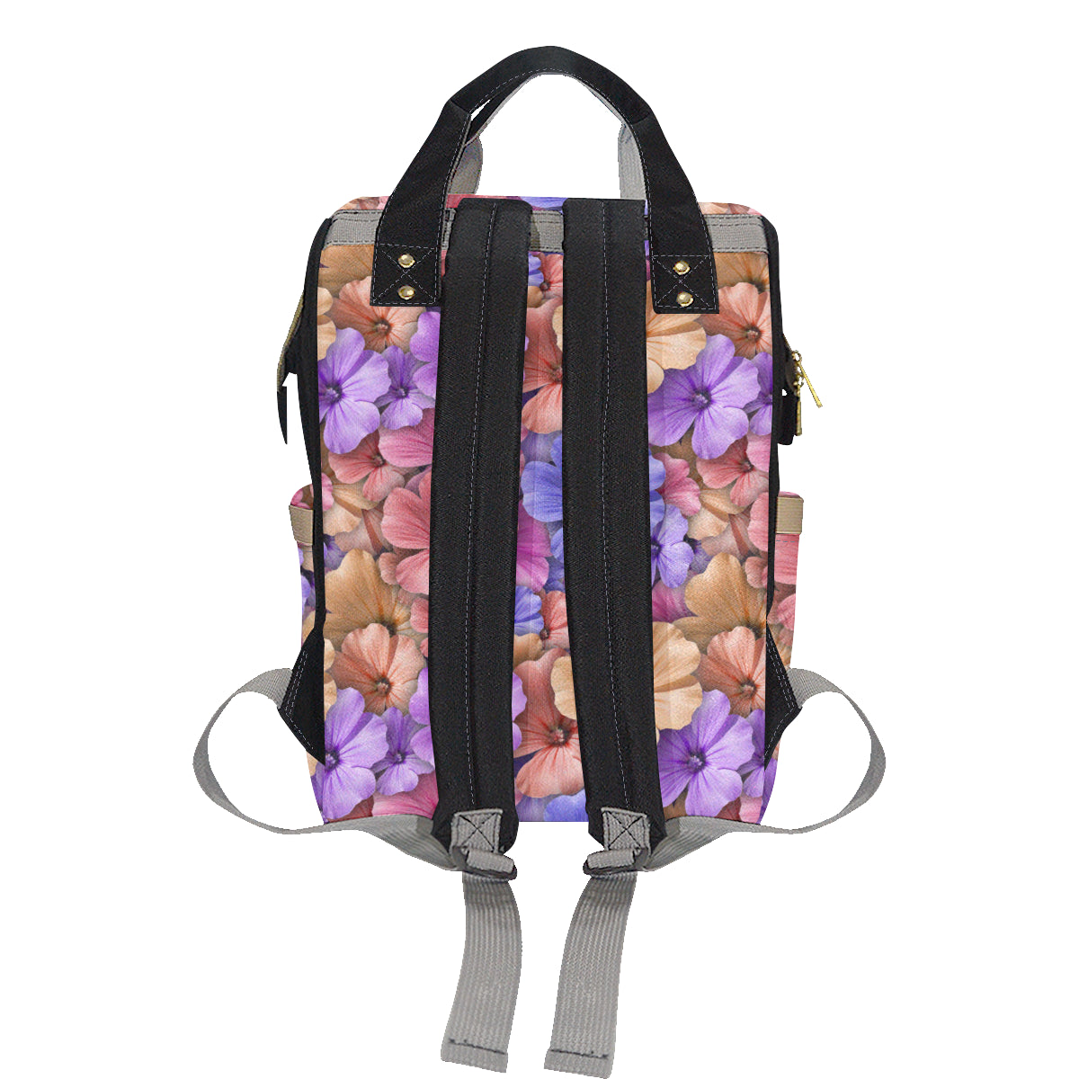 Colorful Geranium Pattern Diaper Bag Backpack