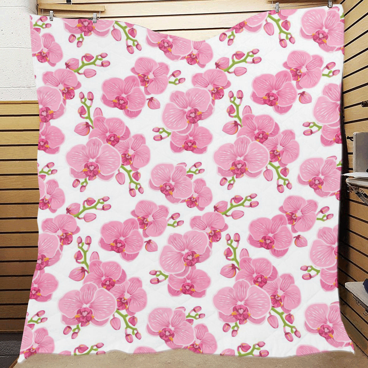 Orchid Pink Pattern Print Design OR07 Premium Quilt