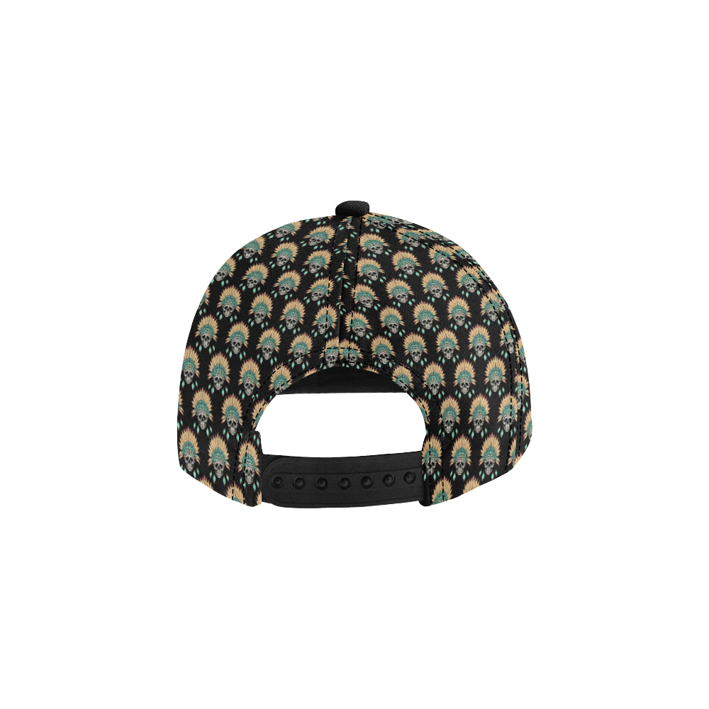 American indian Skull Pattern Snapback Cap