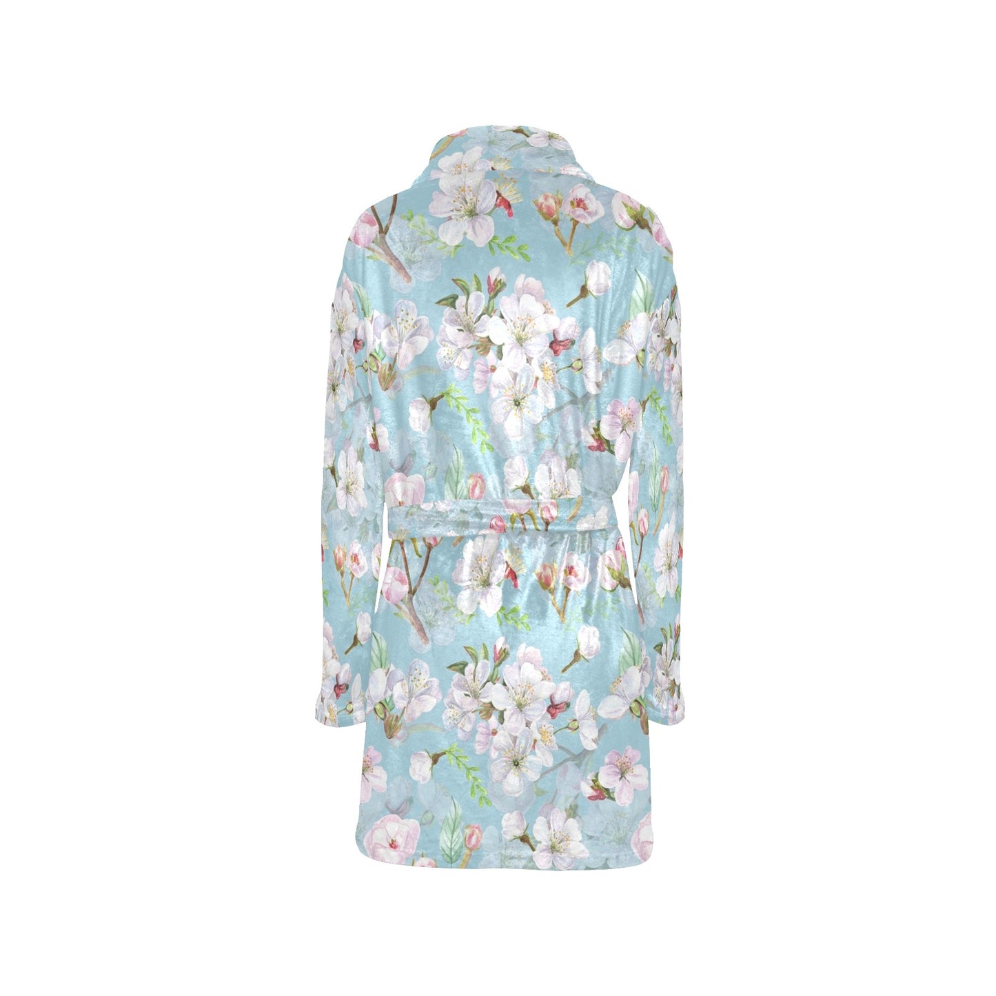 Apple blossom Pattern Print Design AB06 Women's Fleece Robe