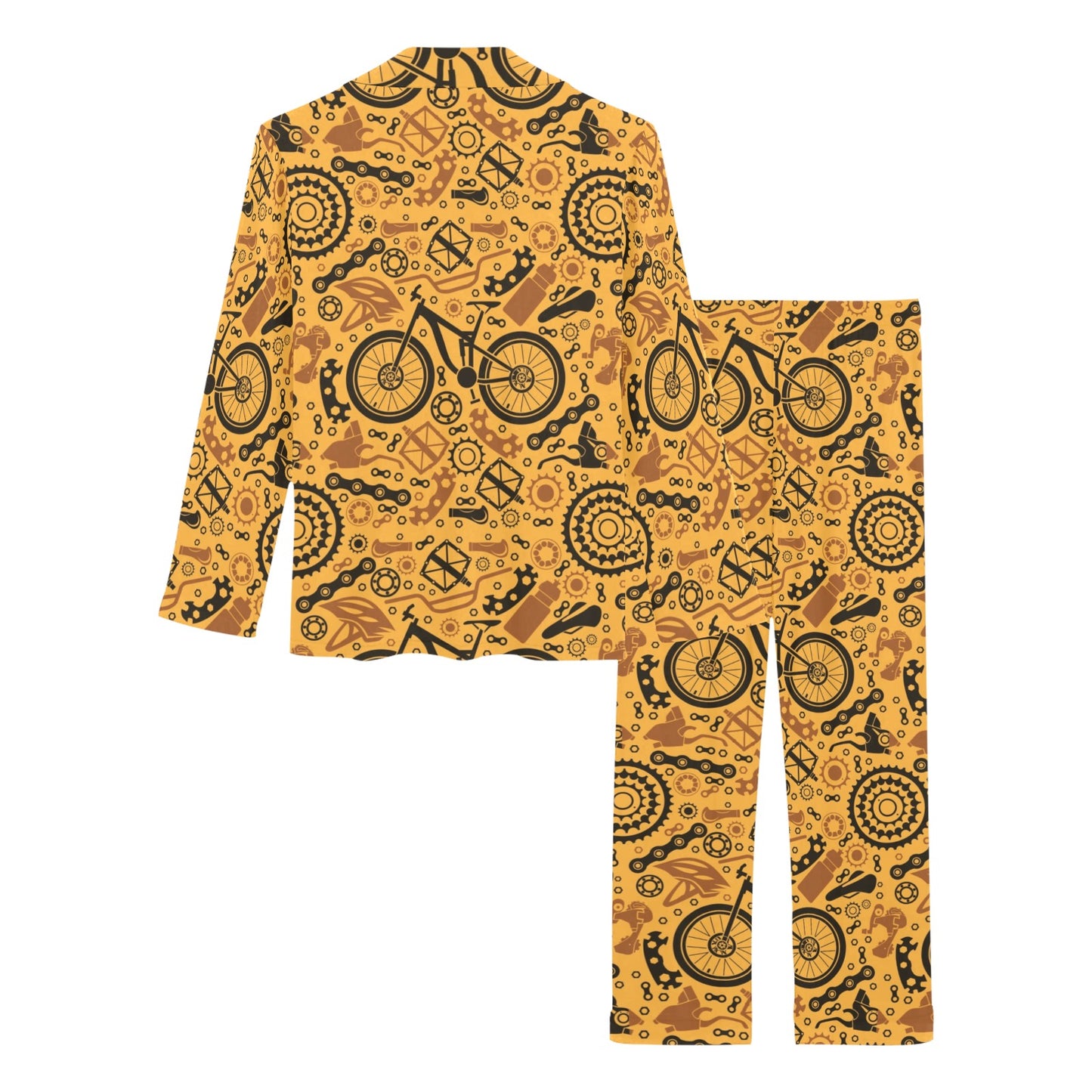 Mountain bike Pattern Print Design 03 Women's Long Pajama Set