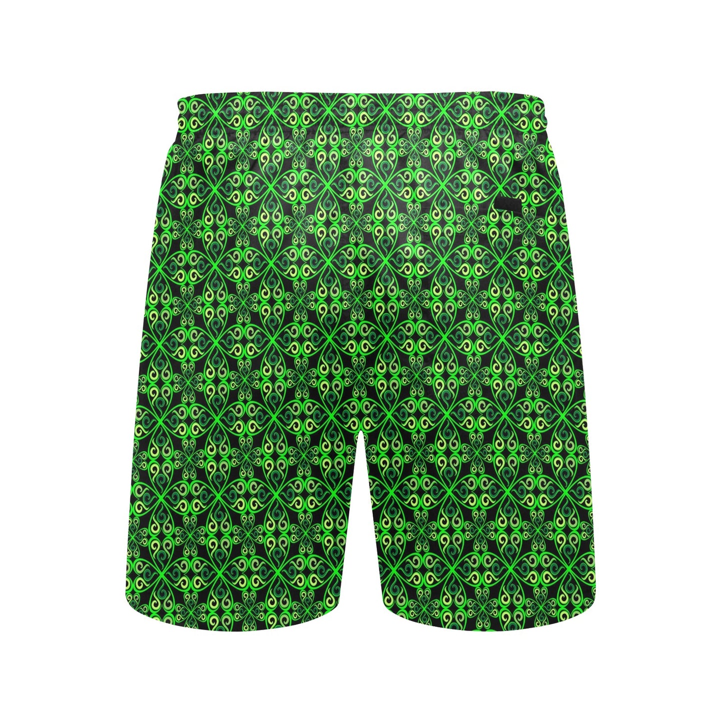 Celtic Green Neon Design Men's Swim Trunks Beach Shorts