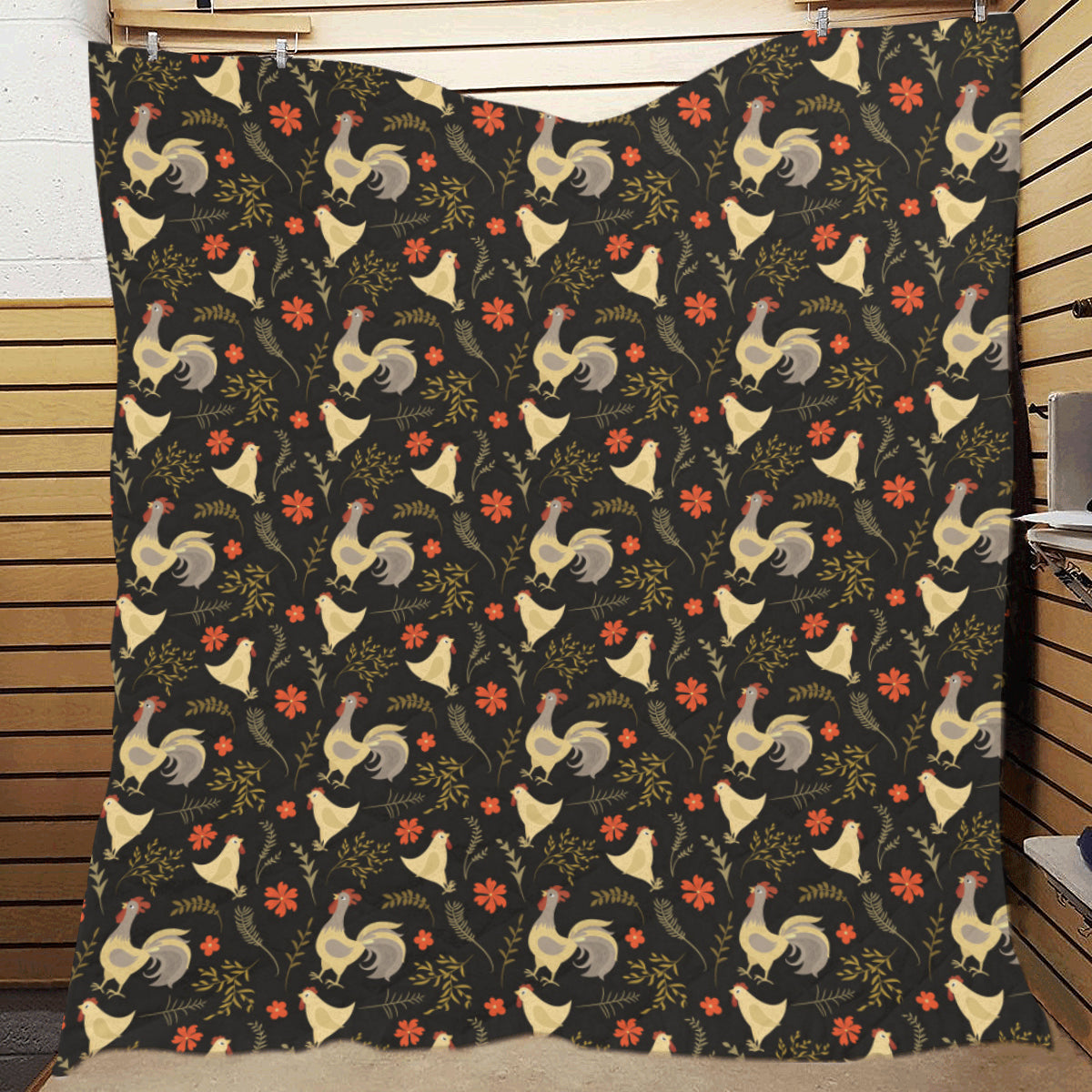 Chicken Pattern Print Design 04 Premium Quilt