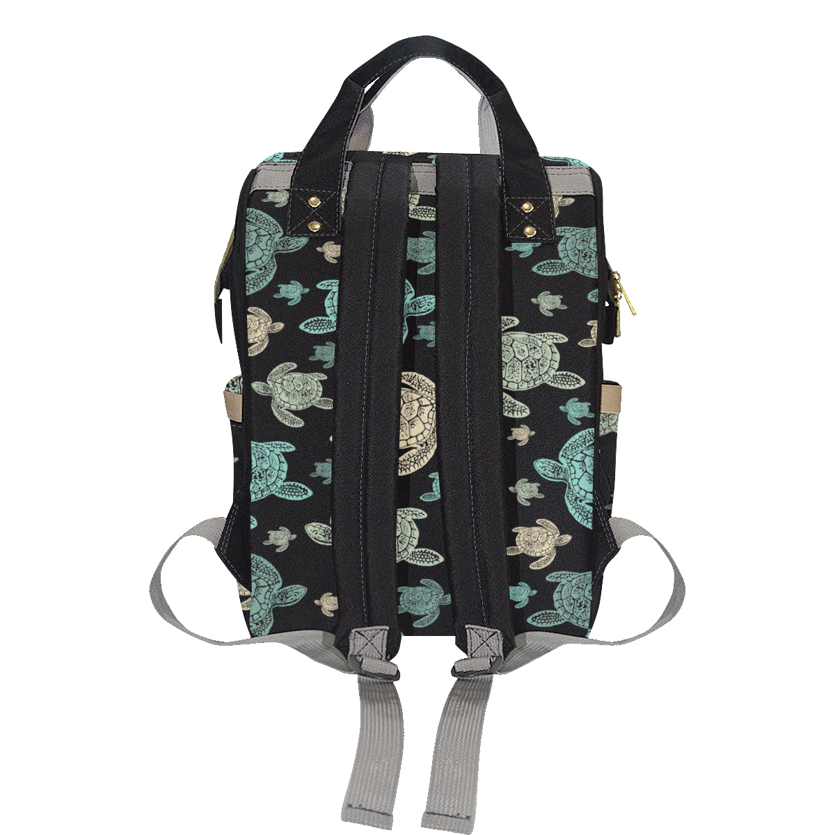 Sea Turtle Stamp Pattern Diaper Bag Backpack