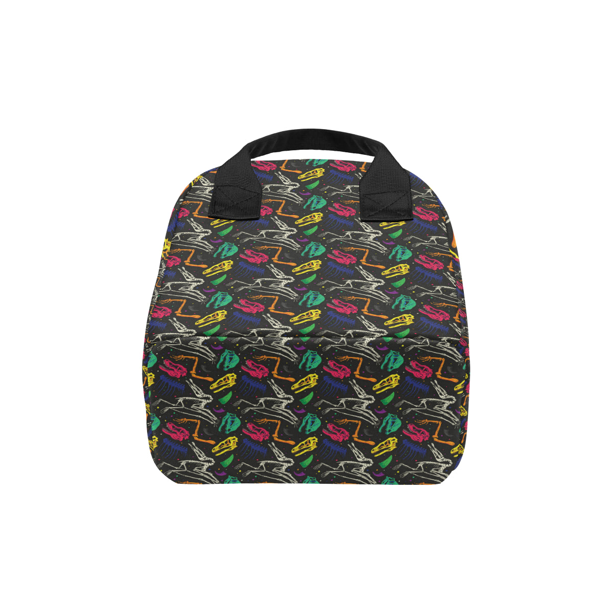 Dinosaur Skull Color Print Pattern Insulated Lunch Bag