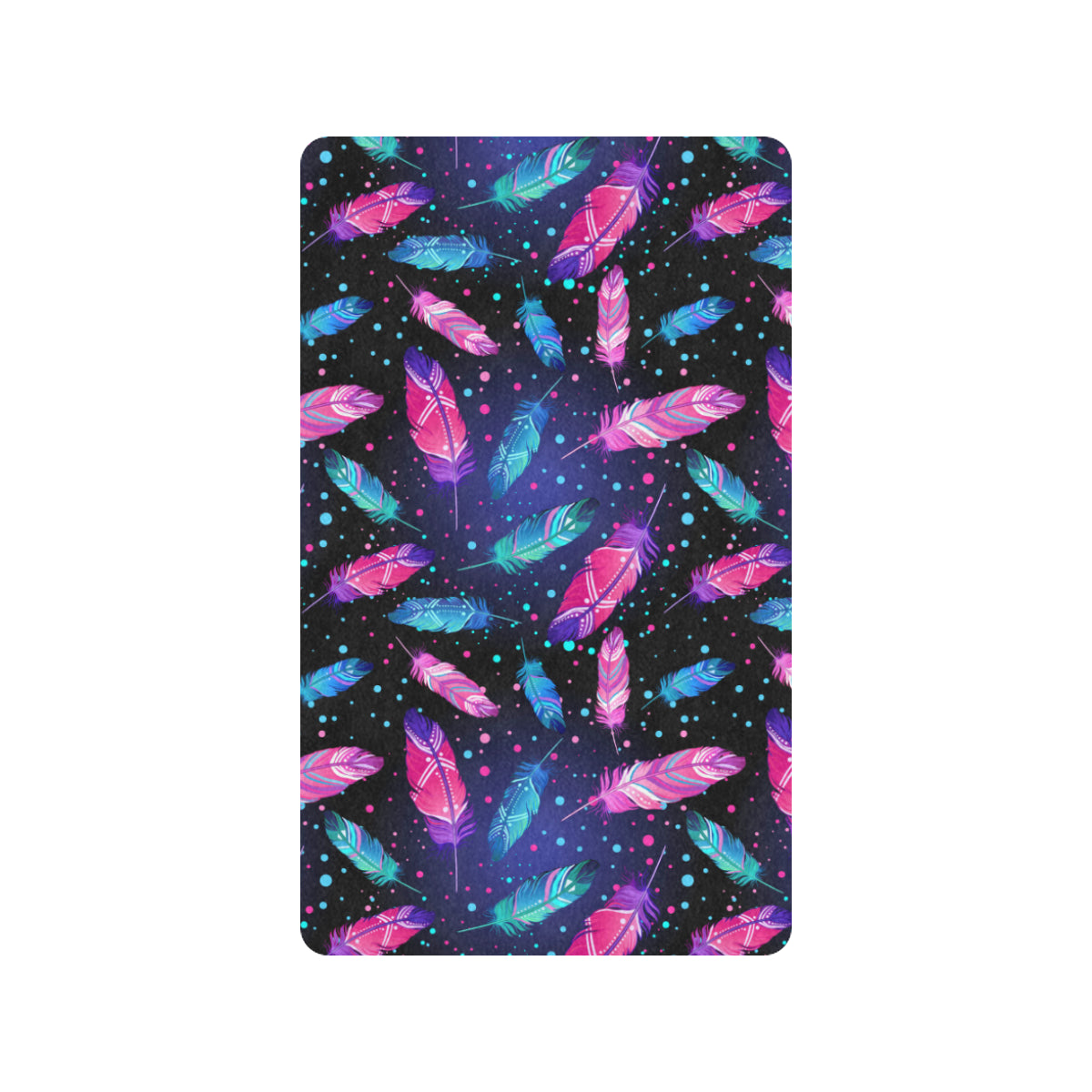 Feather Colorful Boho Design Print Rubber Doormat