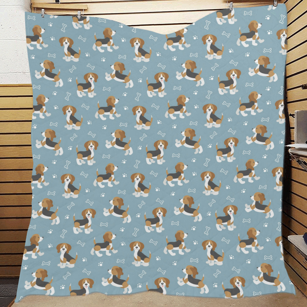 Beagle Pattern Print Design 02 Premium Quilt