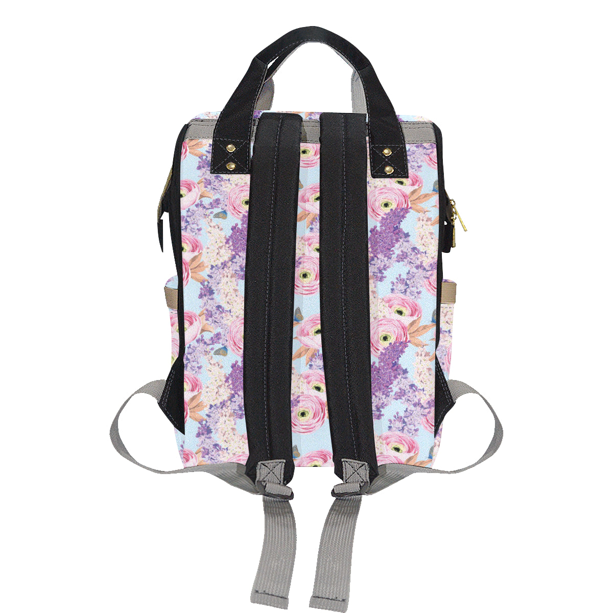 Lilac Pattern Print Design LI03 Diaper Bag Backpack